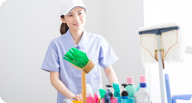 簡単な清掃作業の様子